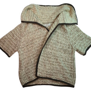 Loft Womens Bulky Knit Open Cardigan Shawl Wool Alpaca Mohair Blend Size XS